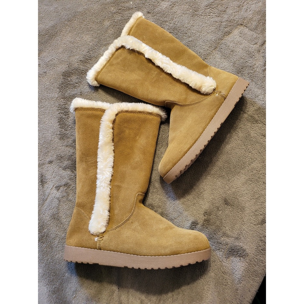 NEW! Genuine Suede Faux Fur Universal Thread Women's Daniela Style Tall Boots 8